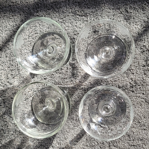 Dining Vintage Set Of Etched Glass Dessert Cups Poshmark